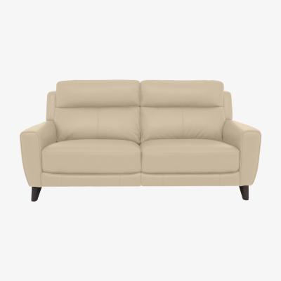 Furniture Village Comfort Story - Zen 3 Seater Leather Power Recliner Sofa with Headrests - Bisque