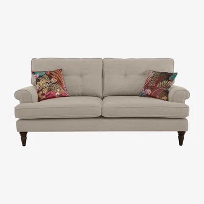 Furniture Village The Botanical Collection Paradiso 3 Seater Fabric Patterned Sofa - Grey
