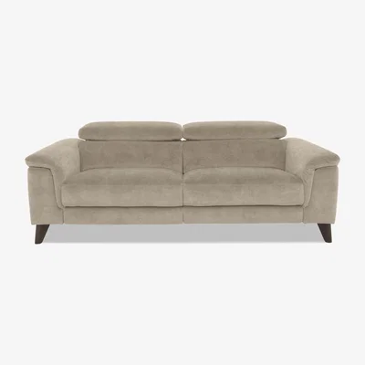 Furniture Village Wade 3 Seater Fabric Power Recliner Sofa - R120 Light Khaki