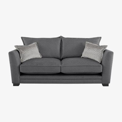 Furniture Village Boutique Lavish Fabric 3 Seater Classic Back Sofa - Grey