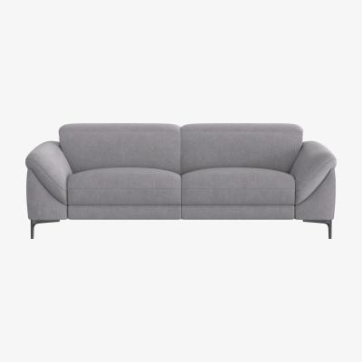 Furniture Village Galaxy 3 Seater Fabric Sofa with Manual Headrests - Grey- World of Leather