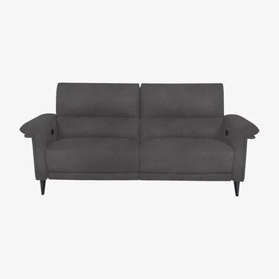 Furniture Village Domicil - Huxley 3 Seater Fabric Power Recliner Sofa with Telescopic Headrests - Pewter