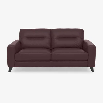 Furniture Village Jules 3 Seater AN Leather Sofa - Burgundy