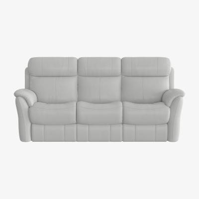 Furniture Village Relax Station Revive 3 Seater Leather Manual Recliner Sofa - Grey- World of Leather