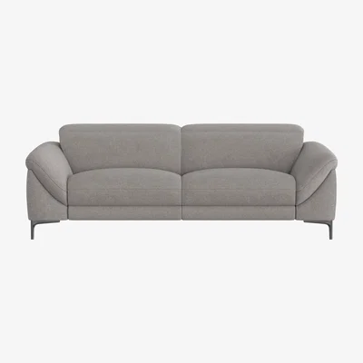 Furniture Village Galaxy 3 Seater Fabric Power Recliner Sofa with Power Headrests - Grey- World of Leather