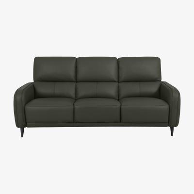 Furniture Village Domicil - Logan 3 Seater Leather Sofa - NN Olive Green