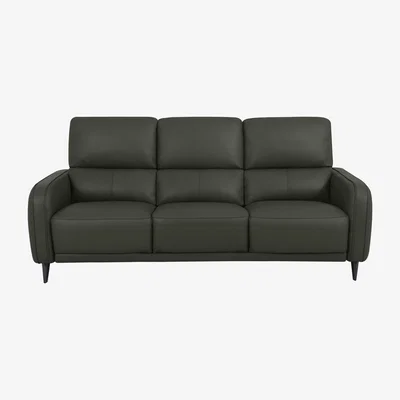 Furniture Village Domicil - Logan 3 Seater Leather Sofa - NN Olive Green