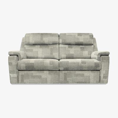 Furniture Village G Plan - Thornbury 3 Seater Fabric Power Recliner Sofa - Checkers Smoke