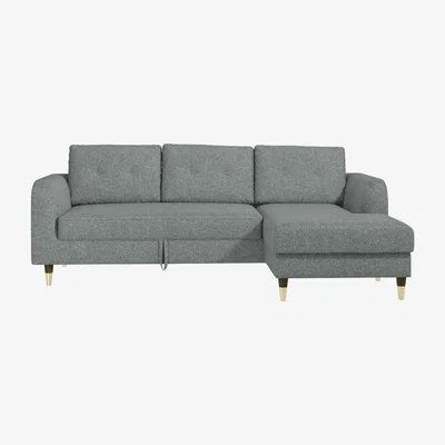 Furniture123 Grey Fabric L Shaped Sofa Bed - Right Hand Facing - Sutton