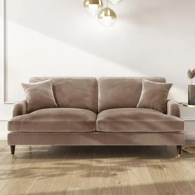 Furniture123 Payton 3 Seater Sofa in Mink Velvet