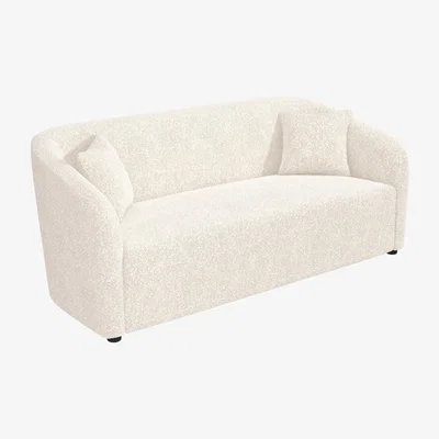 Furniture123 Cream Boucle Fabric 3 Seater Curved Tub Sofa - Monroe