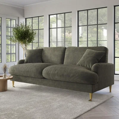 Furniture123 Green Fabric 3 Seater Sofa - Payton Premium