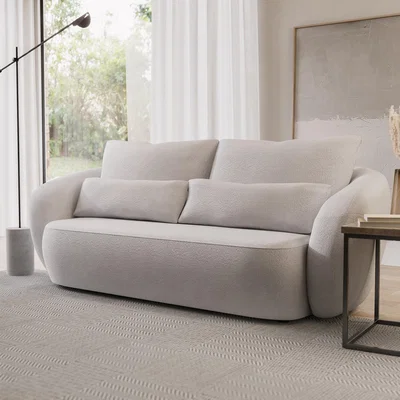 Furniture123 Cream Chenille Fabric 3 Seater Sofa - Vera