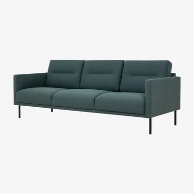 Furniture123 Dark Green Fabric 3 Seater Sofa - Kyle