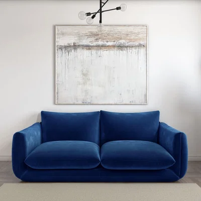 Furniture123 3 Seater Navy Velvet Sofa - Bodi