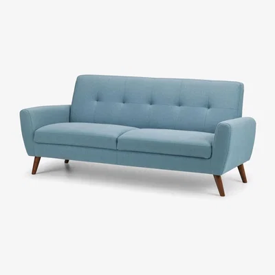 Furniture123 Light Blue Fabric Sofa - 3 Seater - Monza