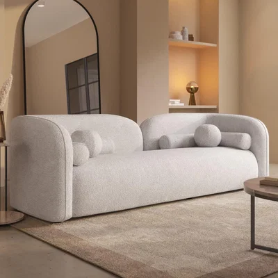 Furniture123 Cream Boucle 3 Seater Sofa - Elma