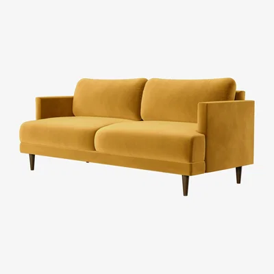 Furniture123 3 Seater Sofa in Mustard Velvet - Addison