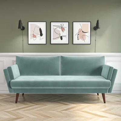 Furniture123 Mint Green Velvet 3 Seater Sofa - Milton