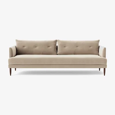 Habitat Swoon Kalmar Velvet 3 Seater Sofa - Taupe