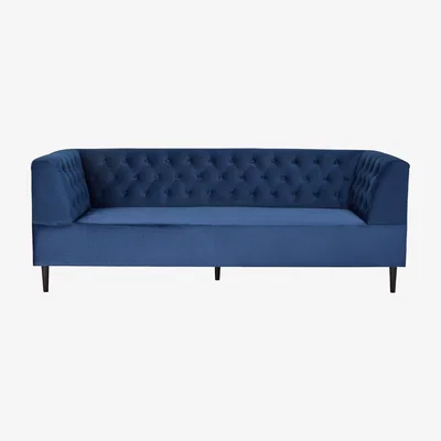 Habitat Habitat Blake 3 Seater Velvet Sofa - Navy