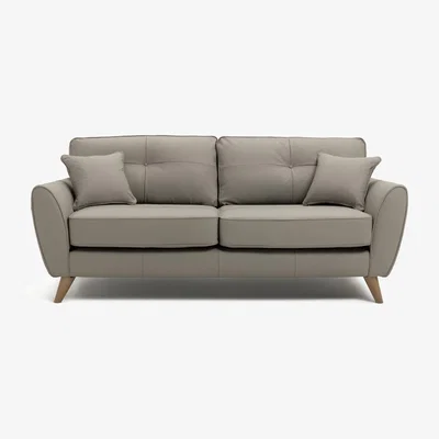 Habitat Habitat Isla 3 Seater Leather Sofa - Grey