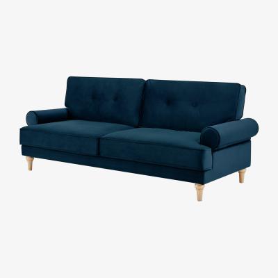 Habitat Habitat Vienna Self Assembly Velvet 3 Seater Sofa - Blue
