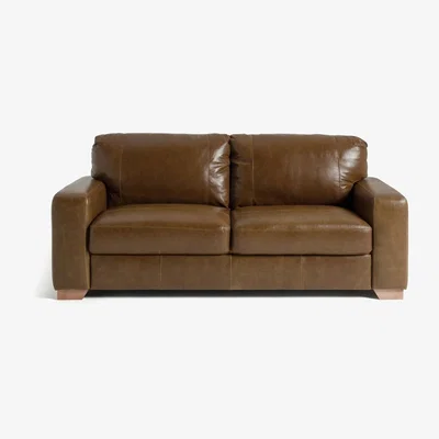 Habitat Habitat Eton 3 Seater Leather Sofa - Tan