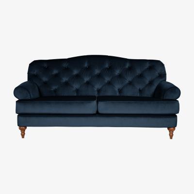 Habitat Habitat Valerie 3 Seater Velvet Sofa - Ink Indigo