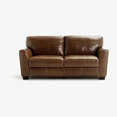 Habitat Habitat Milford 3 Seater Leather Sofa - Tan