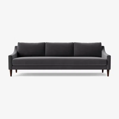 Habitat Swoon Turin Velvet 3 Seater Sofa - Granite Grey