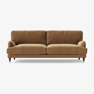 Habitat Swoon Charlbury Velvet 3 Seater Sofa - Biscuit