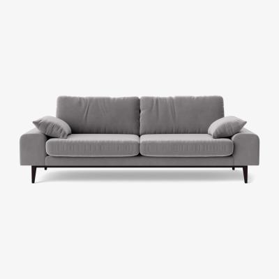 Habitat Swoon Tulum Velvet 3 Seater Sofa - Silver Grey