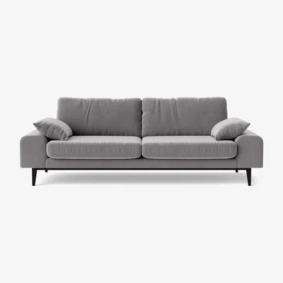 Habitat Swoon Tulum Velvet 3 Seater Sofa - Silver Grey