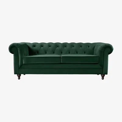 Habitat Habitat Chesterfield 3 Seater Velvet Sofa - Green