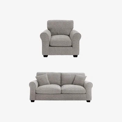 Habitat Habitat Lisbon Fabric Chair & 3 Seater Sofa - Grey