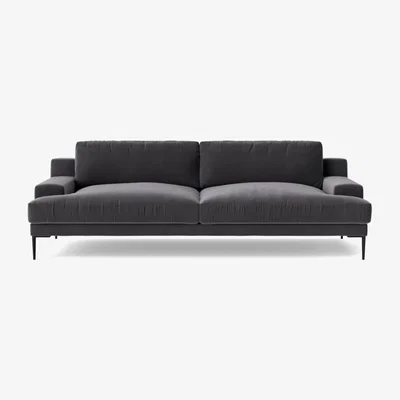 Habitat Swoon Almera Velvet 3 Seater Sofa - Granite Grey