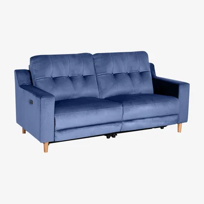 Habitat Habitat Emerson 3 Seater Velvet Recliner Sofa - Navy
