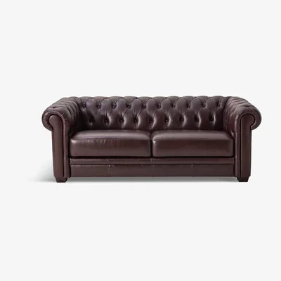 Habitat Habitat Chesterfield 3 Seater Leather Sofa - Walnut