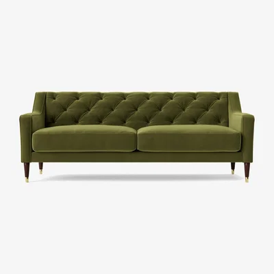 Habitat Swoon Pritchard Velvet 3 Seater Sofa - Fern Green