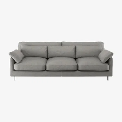 Habitat Habitat Cuscino 3 Seater Textured Fabric Sofa - Light Grey