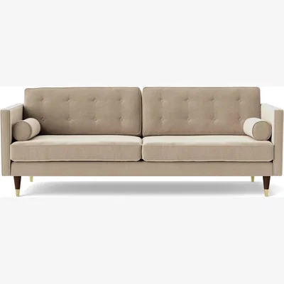 Habitat Swoon Porto Velvet 3 Seater Sofa - Taupe