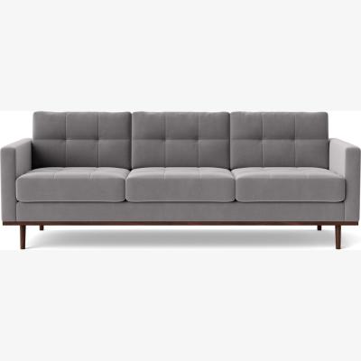 Habitat Swoon Berlin Velvet 3 Seater Sofa - Silver Grey