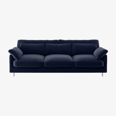 Habitat Habitat Cuscino 3 Seater Velvet Sofa - Navy