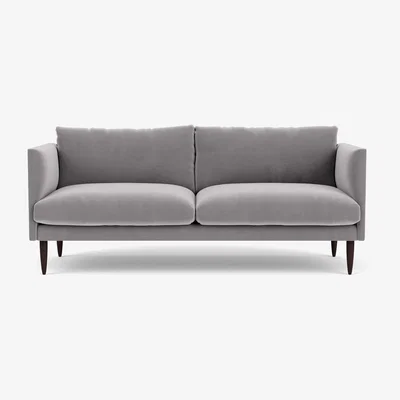 Habitat Swoon Luna Velvet 3 Seater Sofa - Silver Grey