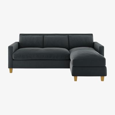 Habitat Habitat Chester 3 Seater Fabric Corner Chaise Sofa-Dark Grey
