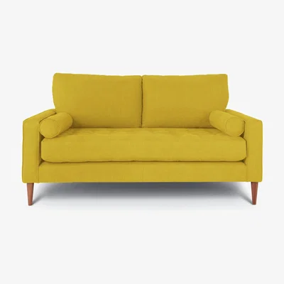 Habitat Habitat Hudson 3 Seater Velvet Sofa - Yellow