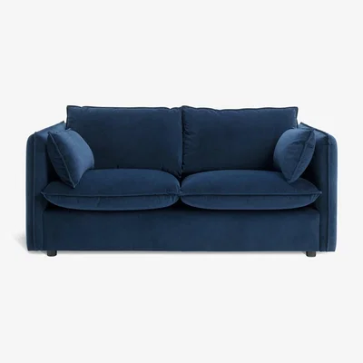 Habitat Habitat Willow Velvet 3 Seater Sofa - Navy