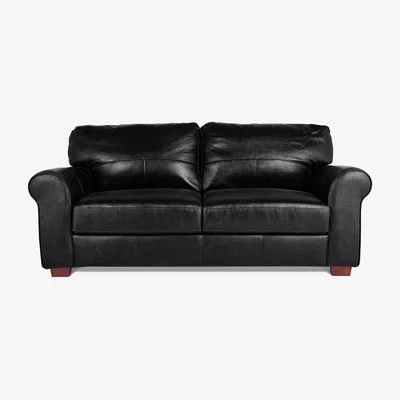 Habitat Habitat Salisbury 3 Seater Leather Sofa - Black