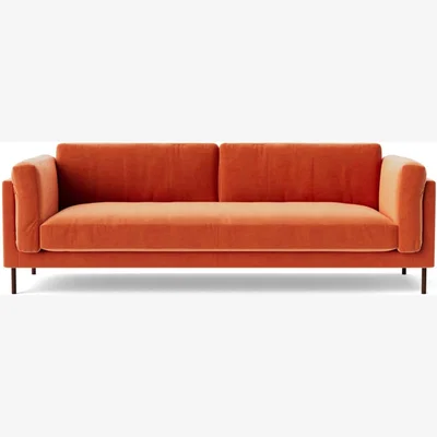 Habitat Swoon Munich Velvet 3 Seater Sofa - Burnt Orange